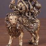 Pure Brass Durga Intricate Idol | 3" Sacred Art | 80g Compact Masterpiece | Enhanced Carving Divine Beauty | Jaipurio